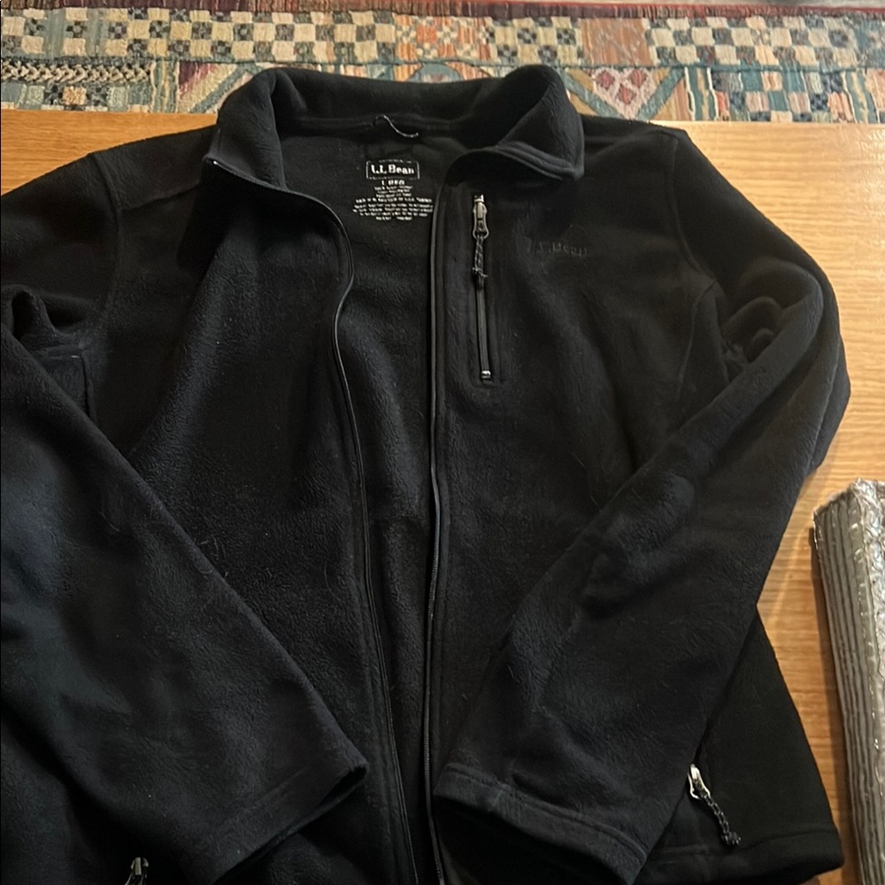 L.L. Bean Men’s Black Full‑Zip Fleece Jacket